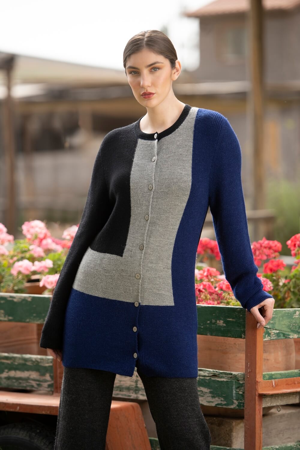 INTARSIA RIBBED CARDIGAN - Image 2